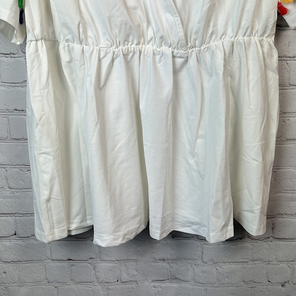 BloomChic White Tassel Detail Surplice Top Plus Size 22/24 3X - Picture 6 of 7